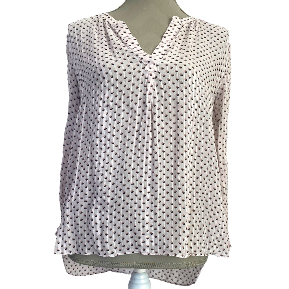 Marc by Marc Jacobs 100% Silk Blouse Long Sleeve V Neck Button Down Size 6